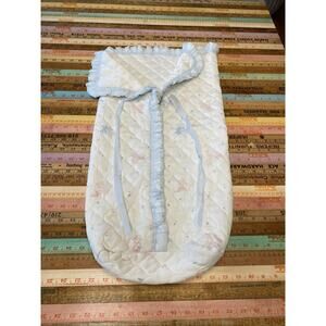 Vintage Quiltex Baby Bunting Sack Soft Fleece Zip Up Front Pink Blue Ribbon